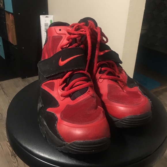 red and black nike high tops